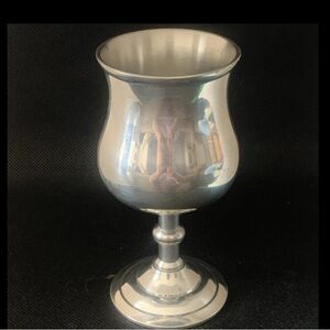 Vintage Selangor Malaysia Singapore Pewter Goblet Heavy Stamped Hallmark Bottom